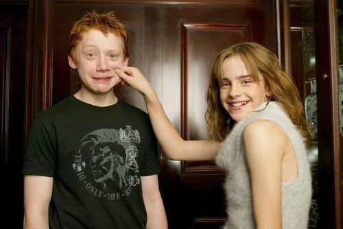 Rupert Grint The big kiss between Ron and Hermione is handled with a deft